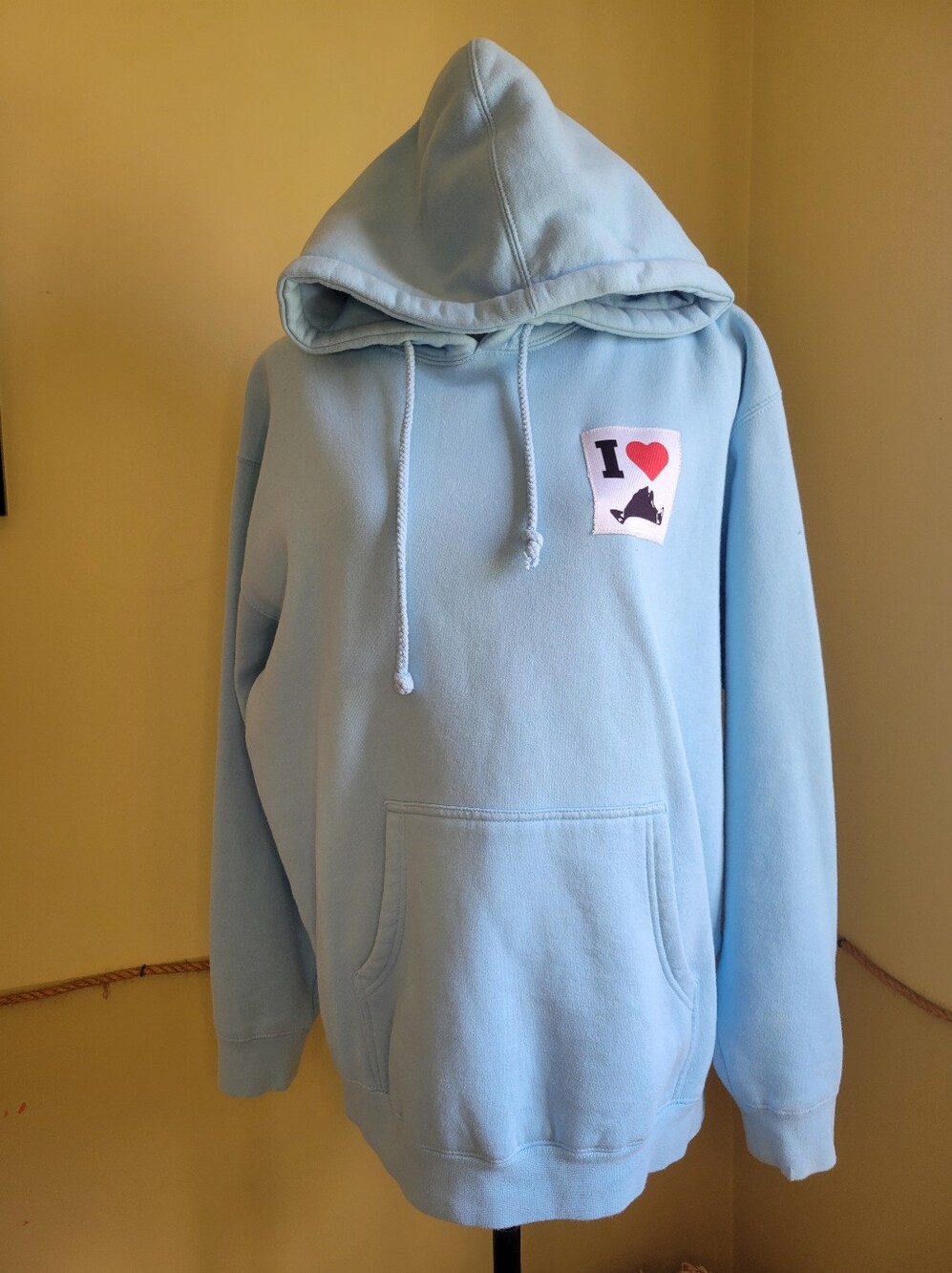 Bro Denim Light Blue Pullover Hoodie Sweatshirt M - I Heart Martha's Vineyard